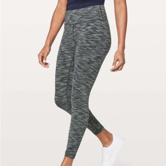 Lululemon 4 Wunder Under Hi-Rise 7/8 Tight 25" in Wee Are From Space Black Slate